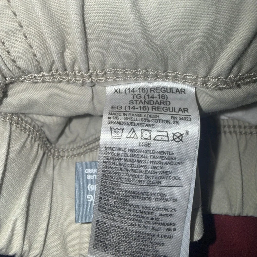 Old Navy Khaki Tan Elastic Waist Drawstring Chino Shorts Boys Size XL 14-16